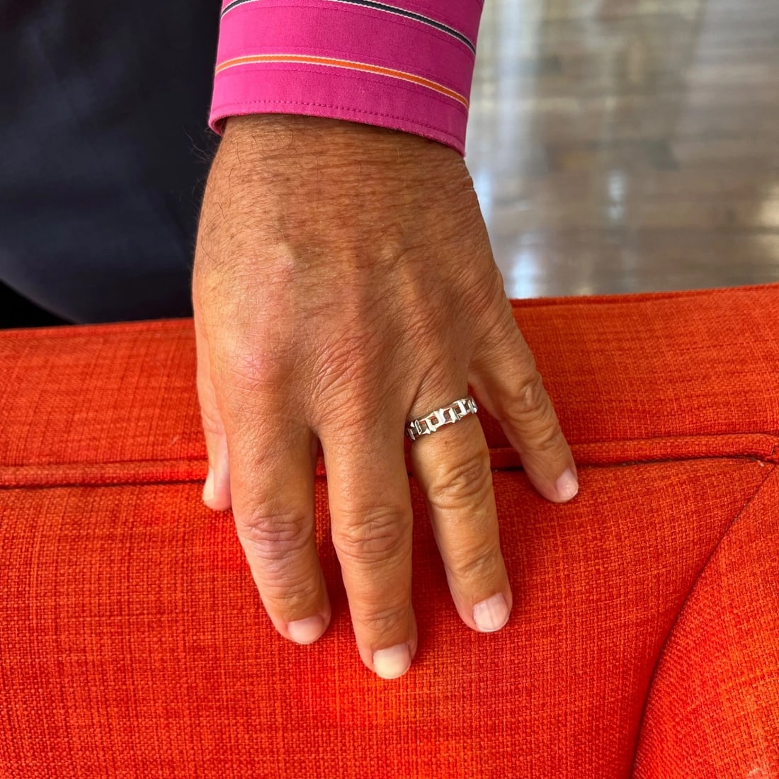 Tiffany & Co. Men's True Wide Wedding Ring 18K White Gold, Size 10.5, 5.67 Grams - 5