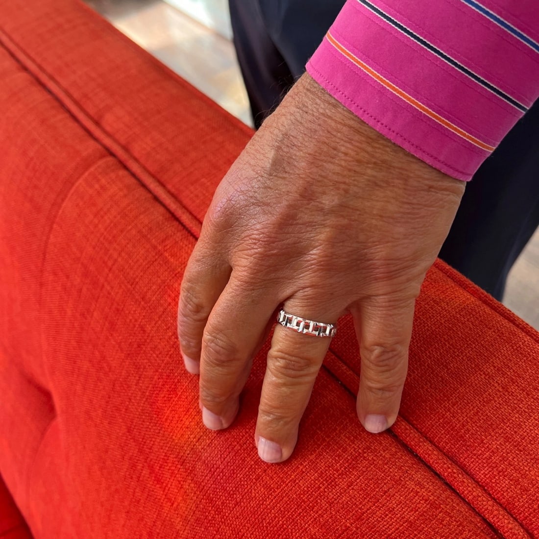 Tiffany & Co. Men's True Wide Wedding Ring 18K White Gold, Size 12.25, 6.22 Gram - 3