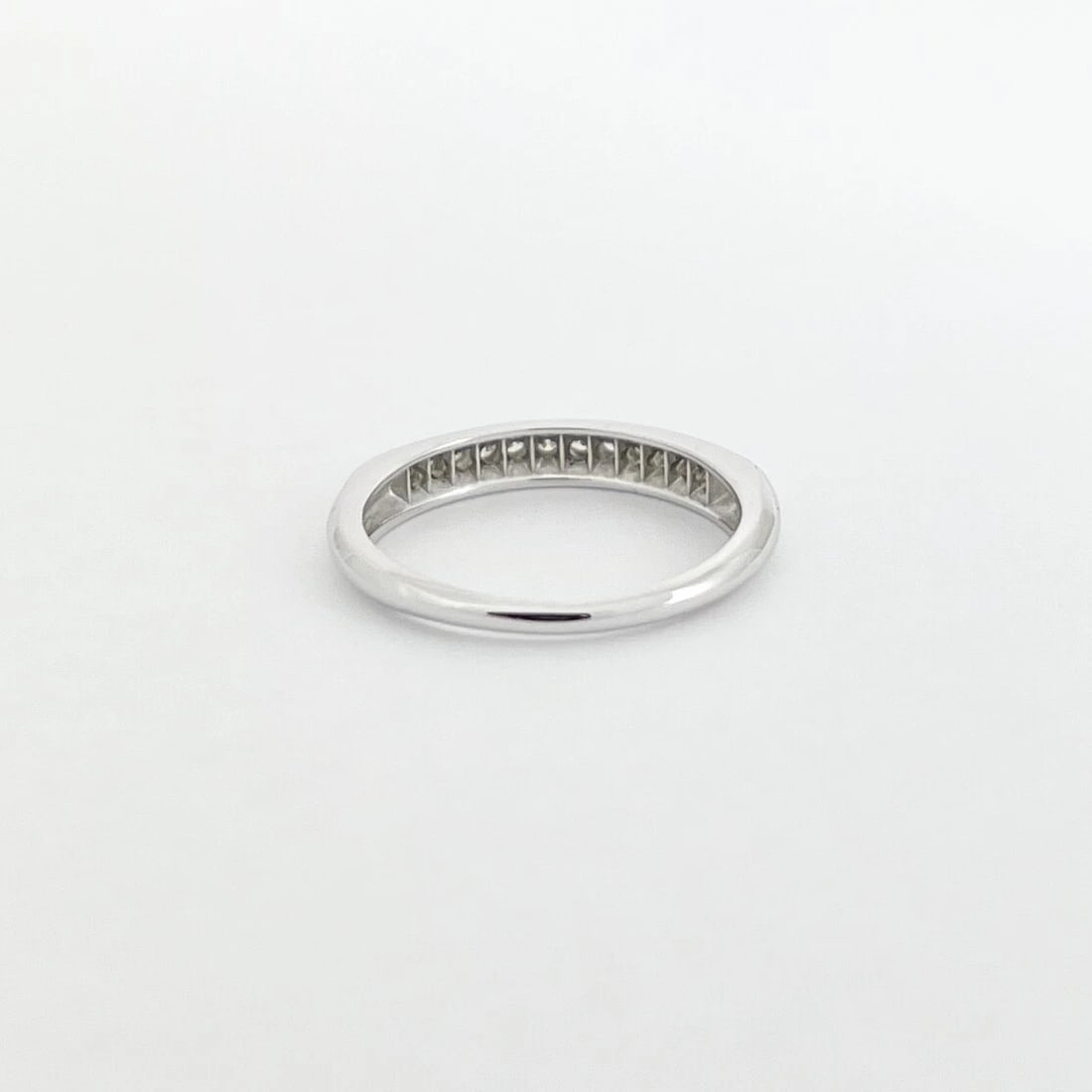 Estate Round Single Cut Diamond Wedding Band Ring 14K White Gold, 1.78 Grams - 8