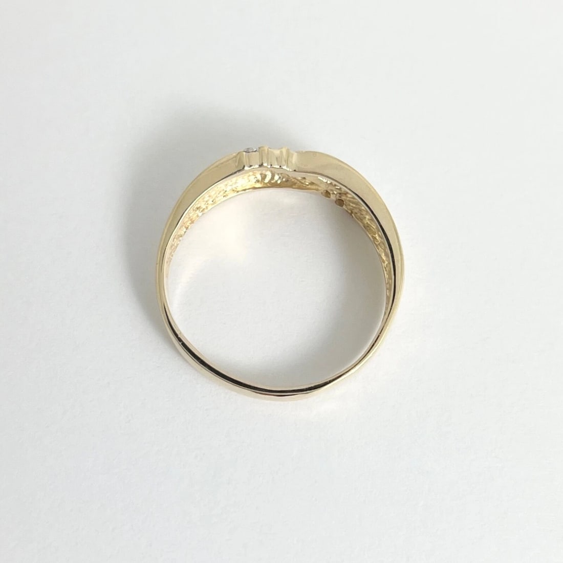 Men's Diagonal Slant Diamond Band Ring 14K Yellow Gold, .20 CT, 4.54 Gram - 7