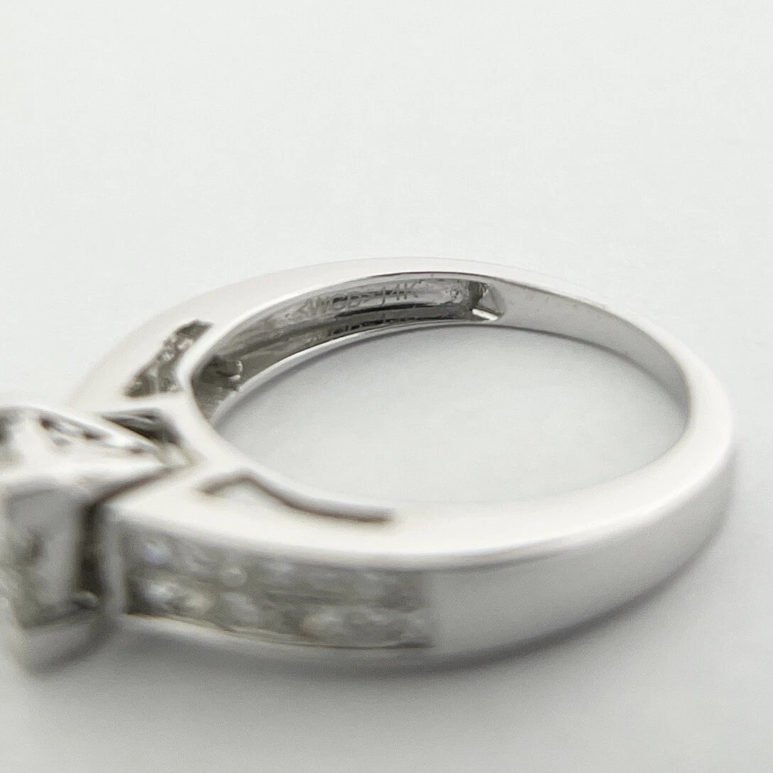 Princess Invisible Set Diamond Engagement Ring 14K White Gold, 1.00 CTW, 3.17 Gr - 11