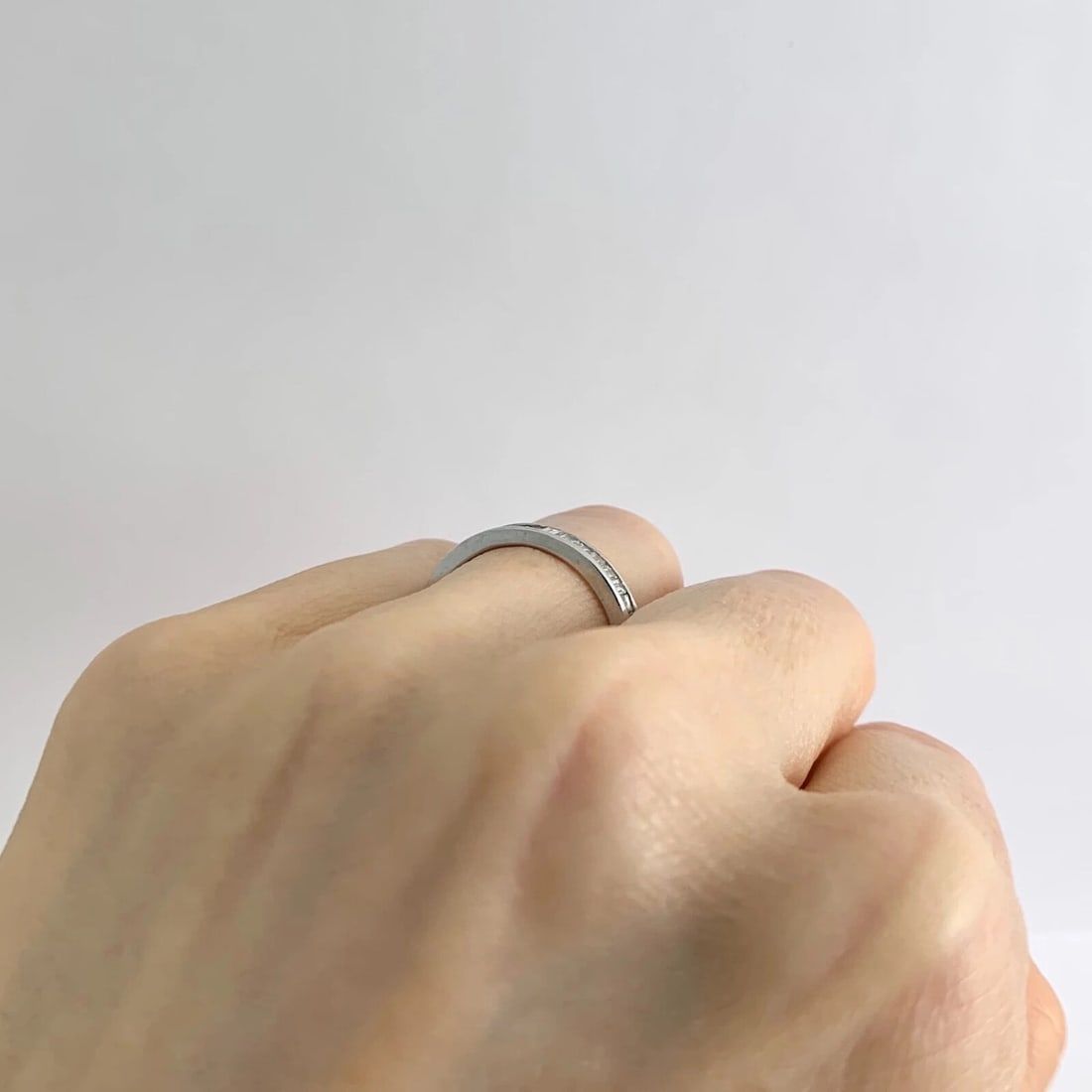 Baguette Diamond Channel-Set Eternity Ring Wedding Band Platinum Size 6.5, 4.31G - 5