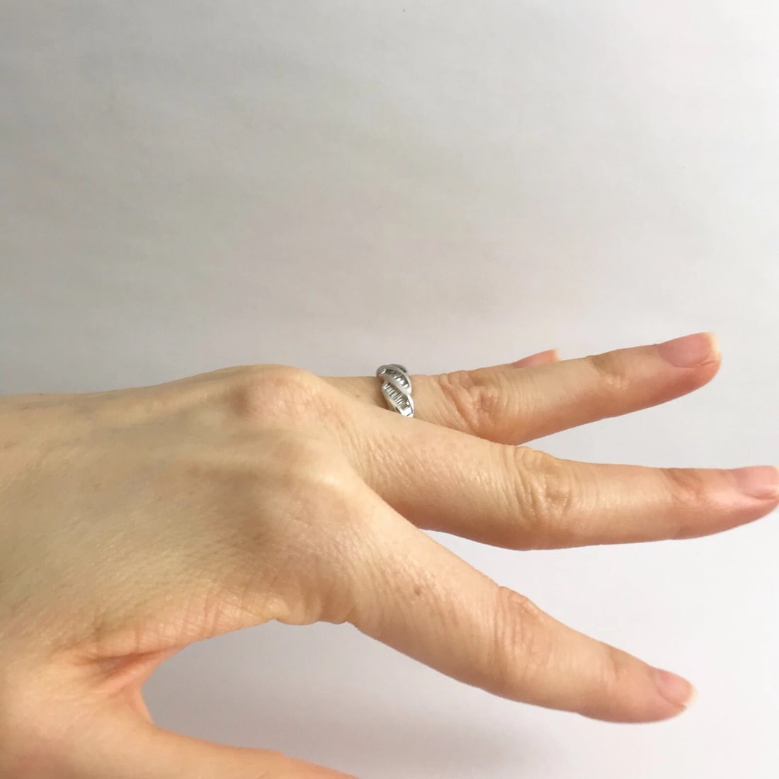 Baguette Diamond Slant Channel-Set Band Ring 14K White Gold, .44 CTW, 3.04 Grams - 6