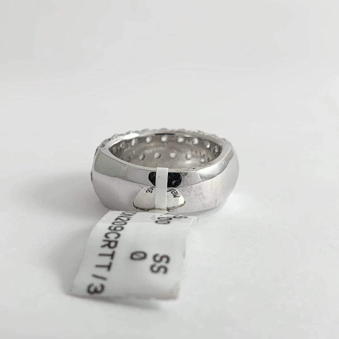 Wide CZ Cubic Zirconia Wedding Band Ring Sterling Silver 4.00 CTW, 9.72 Grams - 9