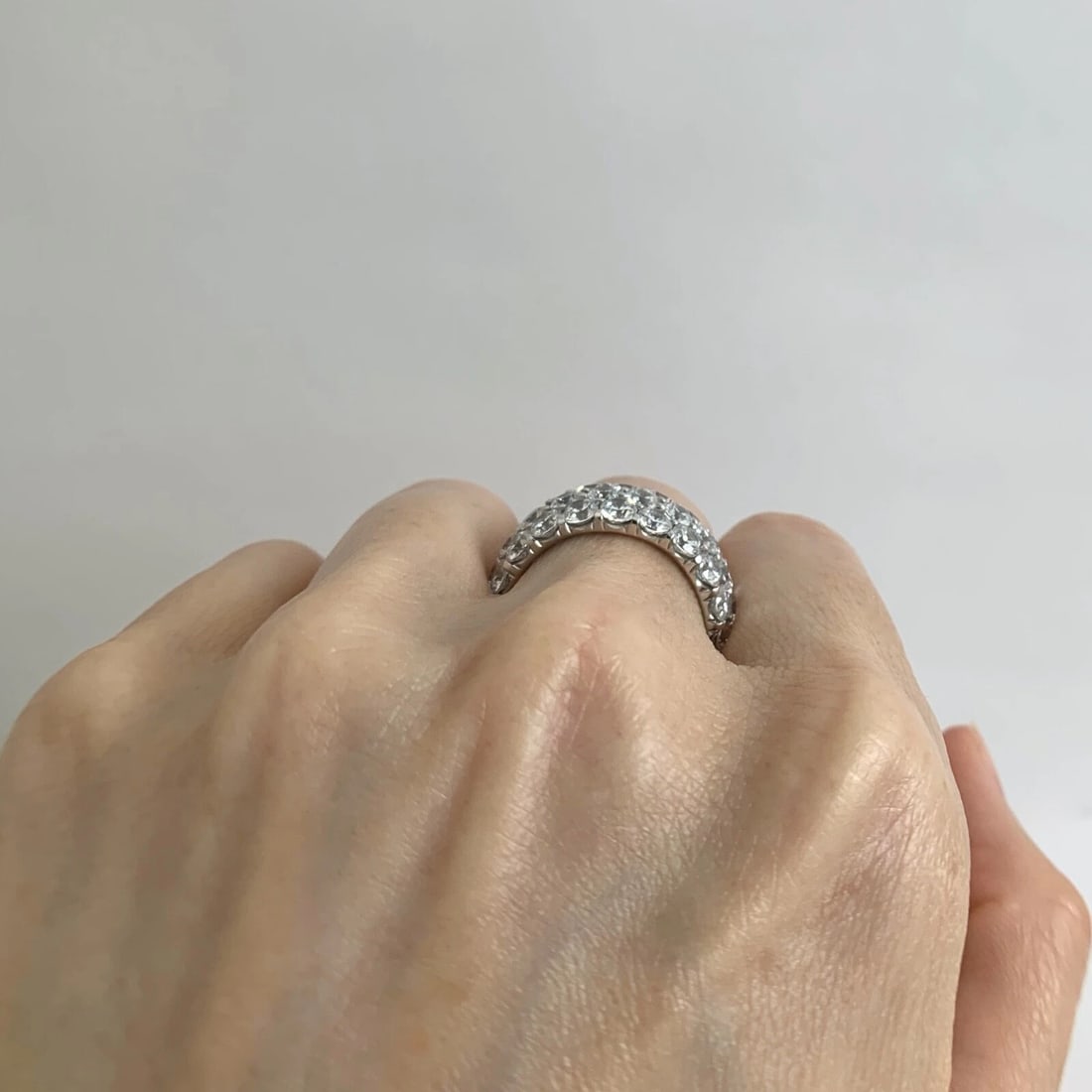 Wide CZ Cubic Zirconia Wedding Band Ring Sterling Silver 4.00 CTW, 9.89 Grams - 6