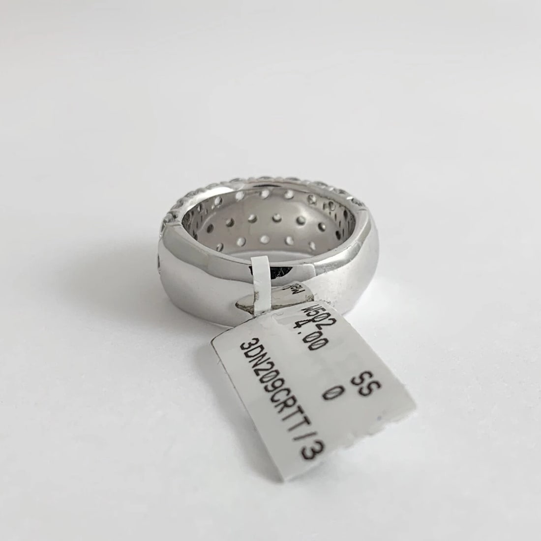 Wide CZ Cubic Zirconia Wedding Band Ring Sterling Silver 4.00 CTW, 9.89 Grams - 9