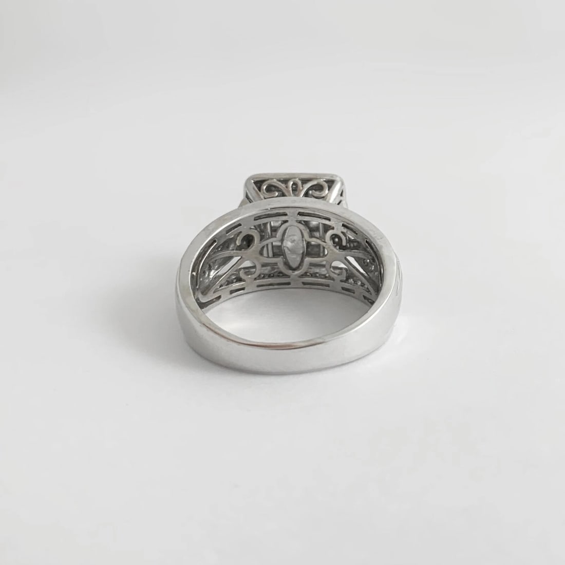 Princess Cut Invisible Set Diamond Halo Engagement Ring 14K White Gold, 1.15 CTW - 9