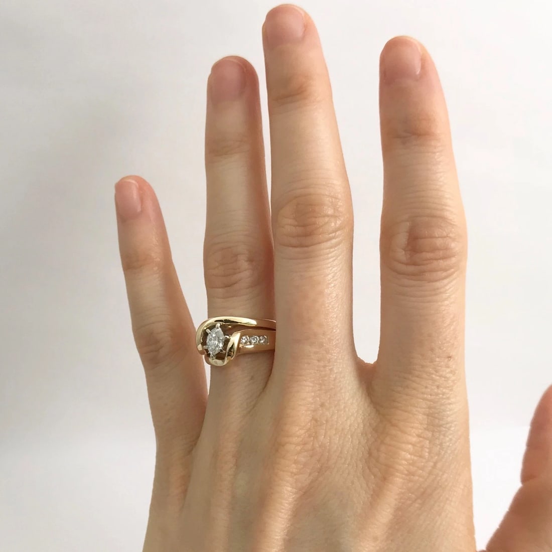 Marquise Diamond Engagement Ring in 14K Yellow Gold, .40 CTW, 6.31 Grams - 4