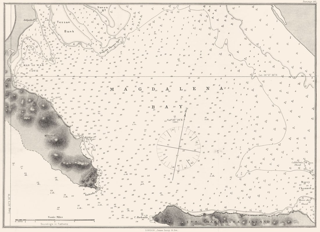 MEXICO. Sea chart of Magdalena Bay 1881 old antique vintage map plan (1 of 1)