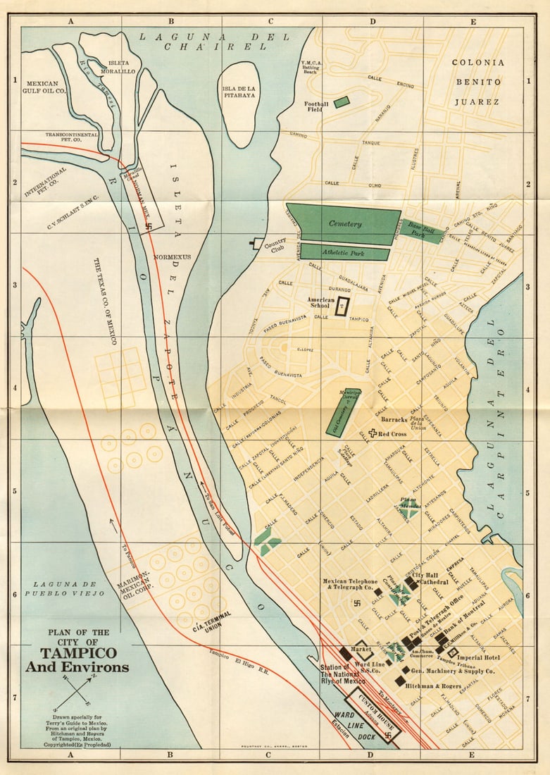 Plan of the city of TAMPICO, Mexico. Mapa de la ciudad. Town plan 1935 old (1 of 1)