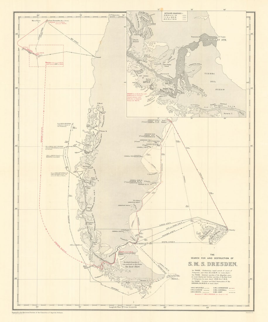 Search for SMS Dresden 1915. Mas a Tierra. Juan Fernandez. Chile. WW1. 1921 map (1 of 1)