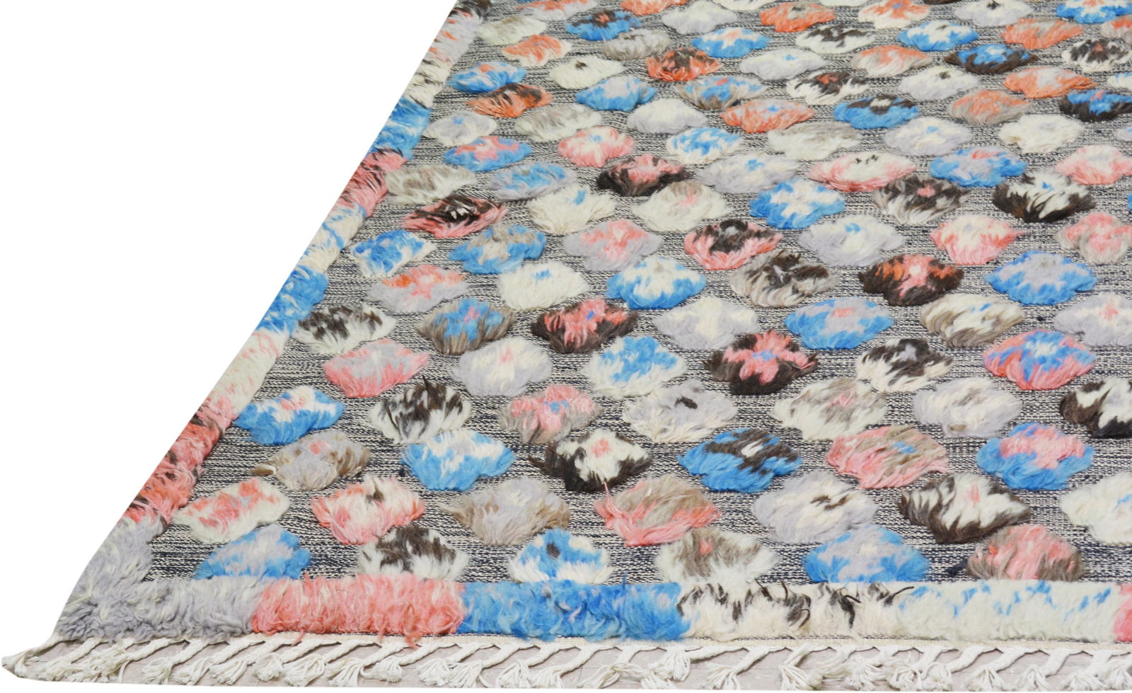 HAND KNOTTED WOOL MOROCCAN RUG - 5