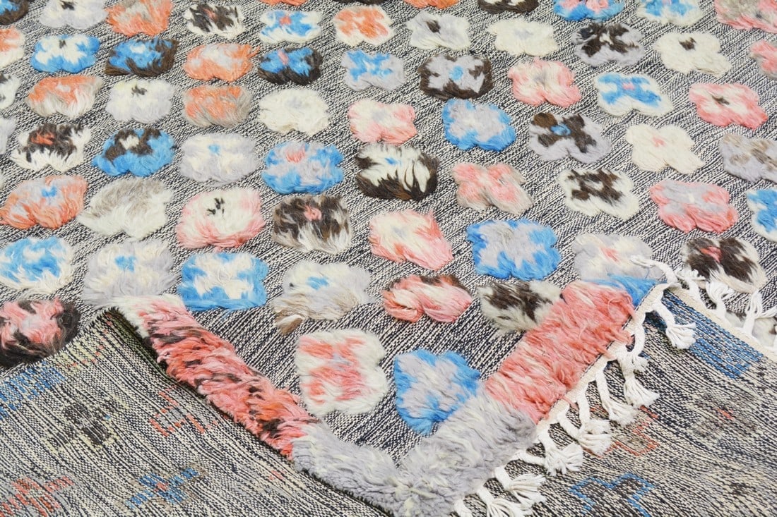 HAND KNOTTED WOOL MOROCCAN RUG - 6