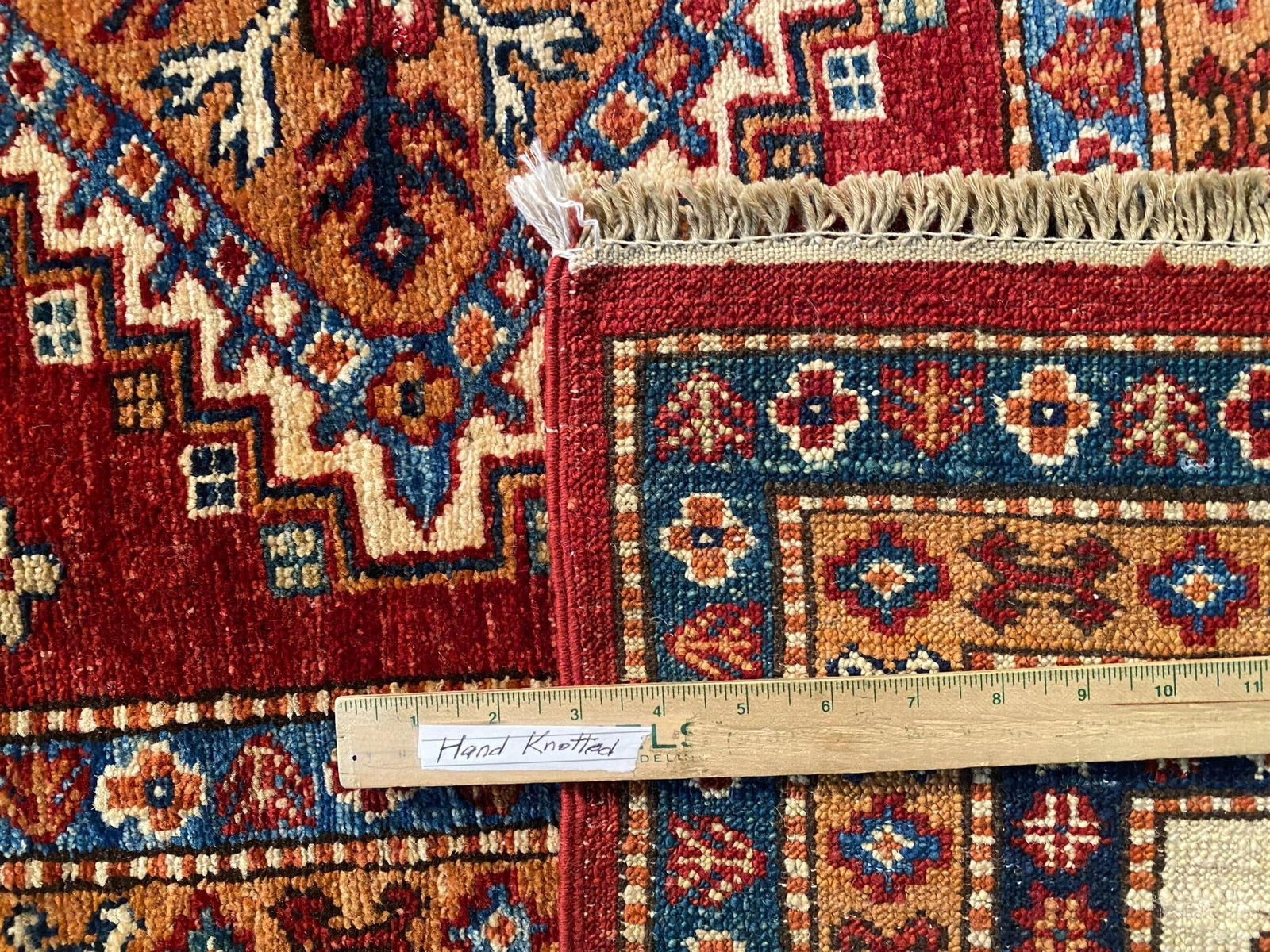 EXQUISITE FINE SUPER KAZAK RUG 8'.2"x11'.2" - 9