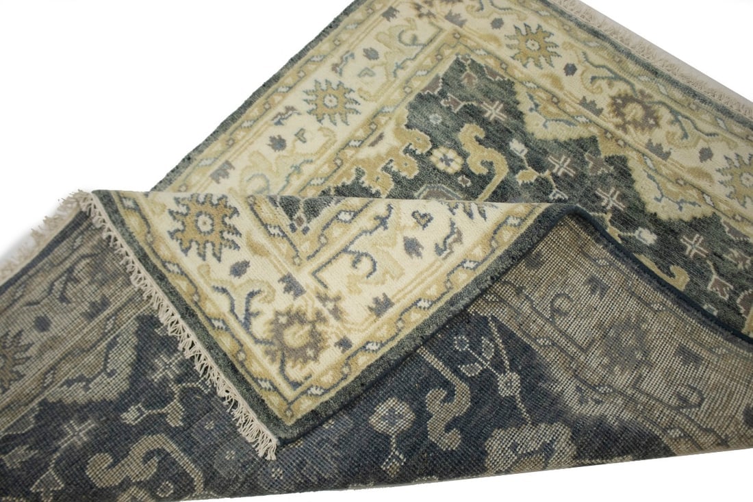 Stone Gray Floral 4X6 Oushak Chobi Oriental Rug - 10