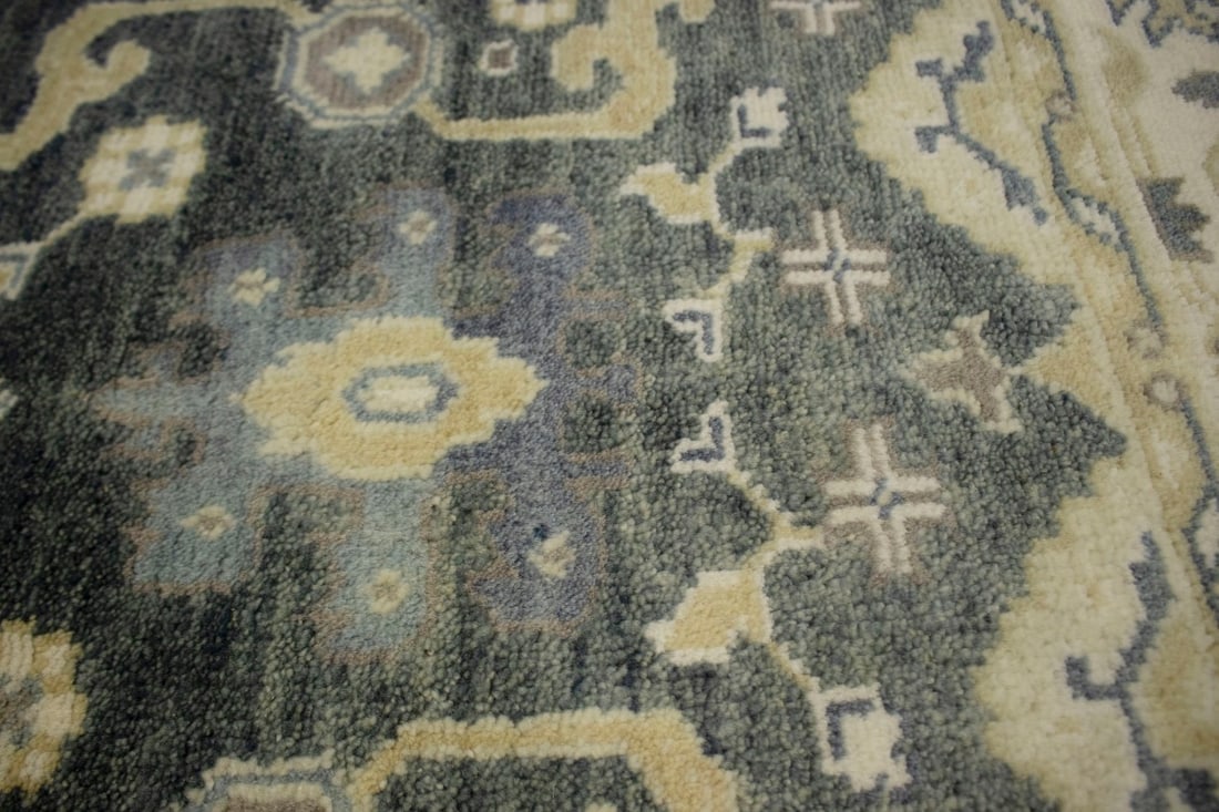 Stone Gray Floral 4X6 Oushak Chobi Oriental Rug - 7