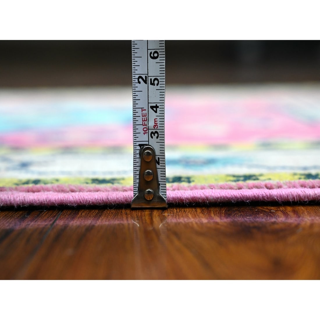 Azalea Pink Pure And Soft Wool Fusion Kazak Runner Oriental Rug - 5