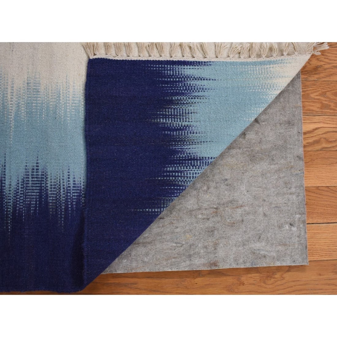 Ivory, Flat Weave Afghan Kilim Modern Design, Hand Woven 100% Wool Rug - 2