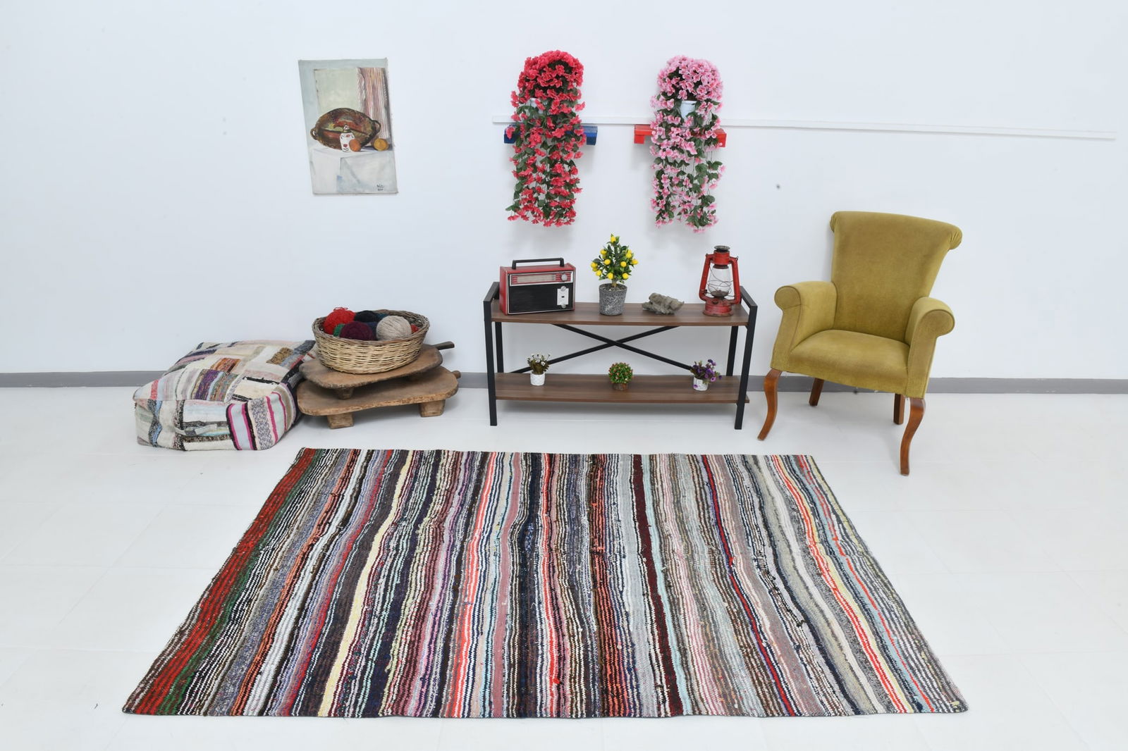 4'11'' x 7'3'' Turkish Flatweave Kilim Rug - 60578 - 5