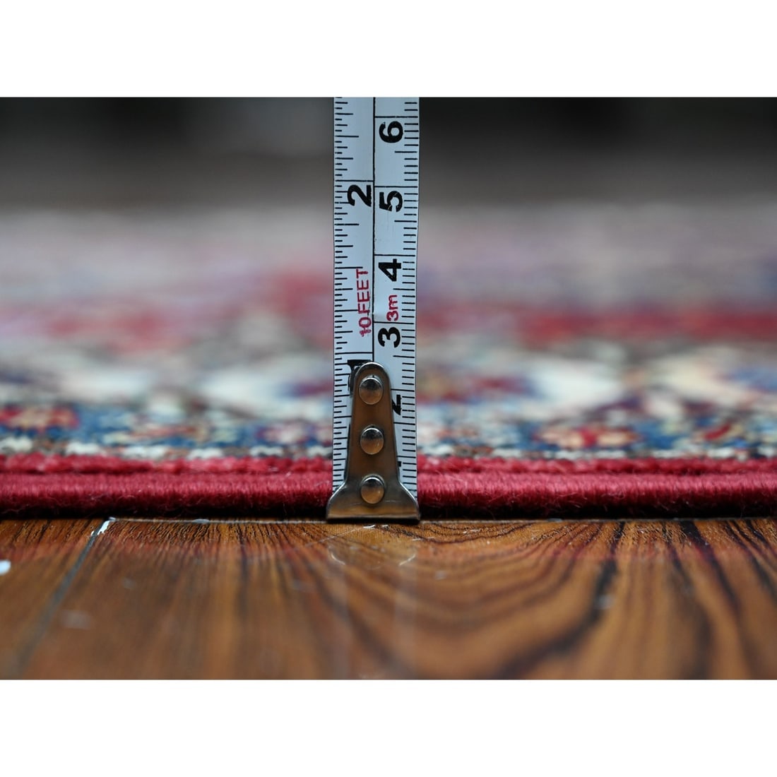 Barn Red Hand Knotted Super Kazak Motifs Wool Runner Oriental Rug - 5