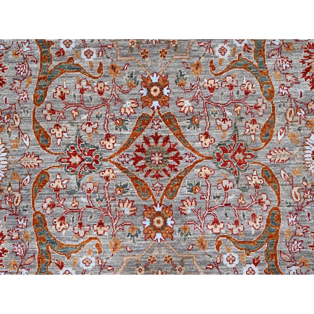 Cloud Gray, Hand Knotted, Bidjar Garus Design, 200 KPSI, Fine Wool Rug - 8