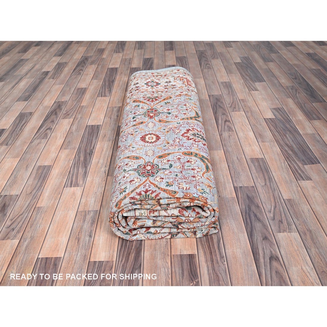 Cloud Gray, Hand Knotted, Bidjar Garus Design, 200 KPSI, Fine Wool Rug - 9