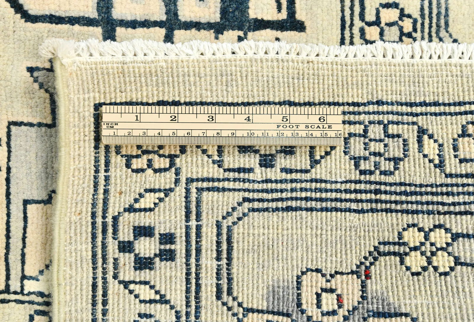 Greige Tribal Geometric 8X8 Heriz Serapi Oriental Square Rug - 11