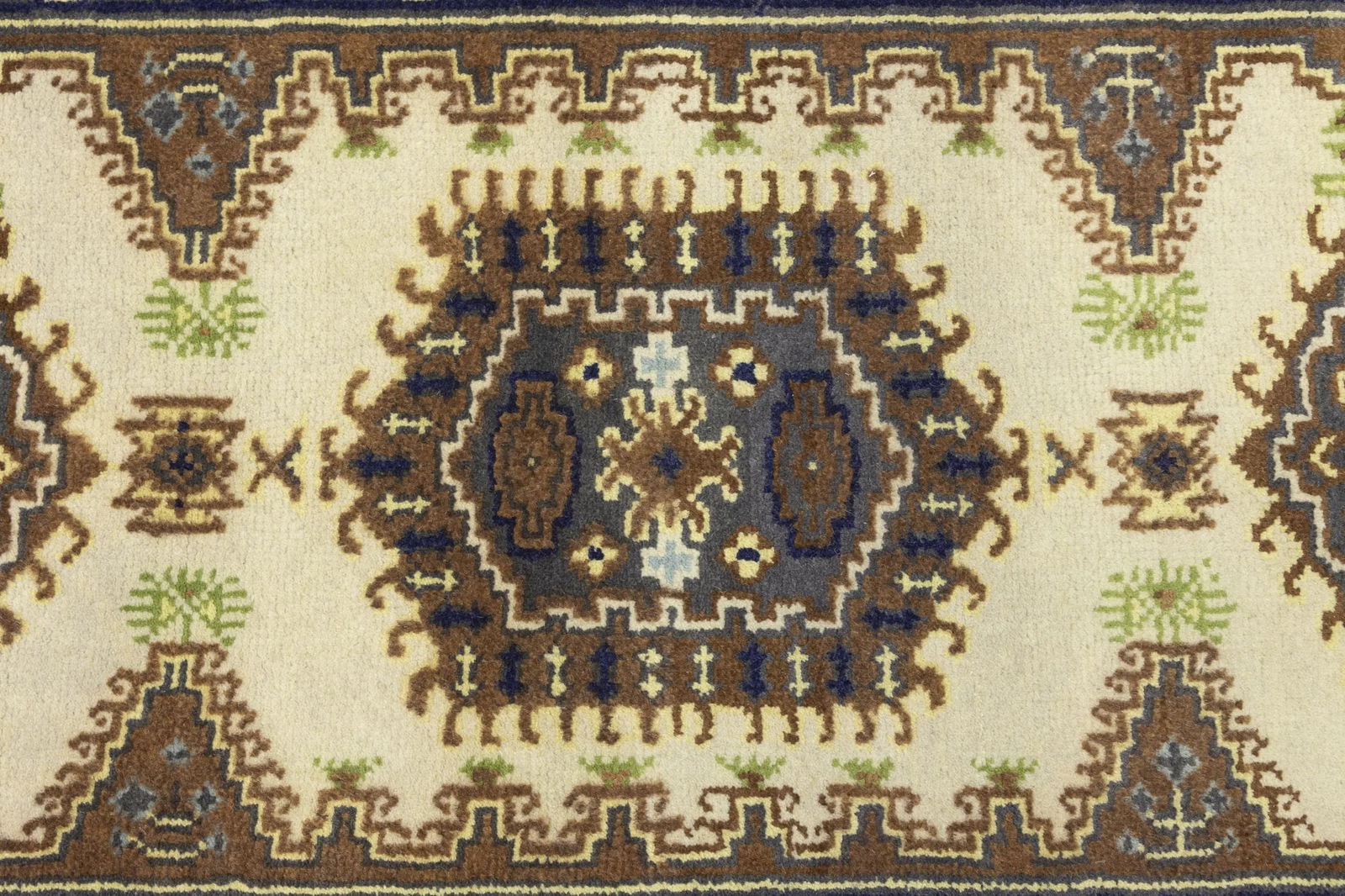 Cream Tribal 3X12 Indo-Viss Oriental Runner Oriental Rug - 10
