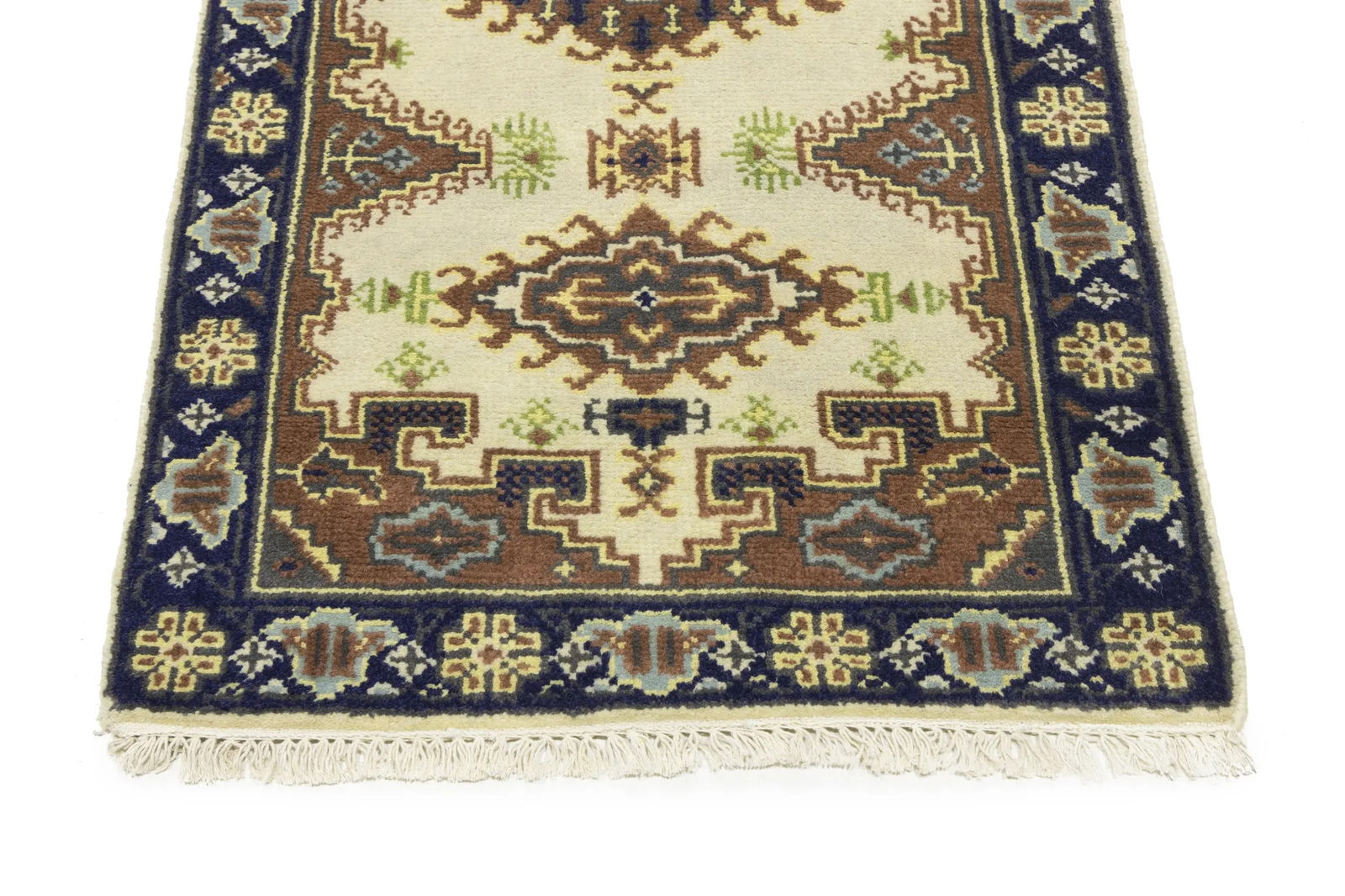 Cream Tribal 3X12 Indo-Viss Oriental Runner Oriental Rug - 14