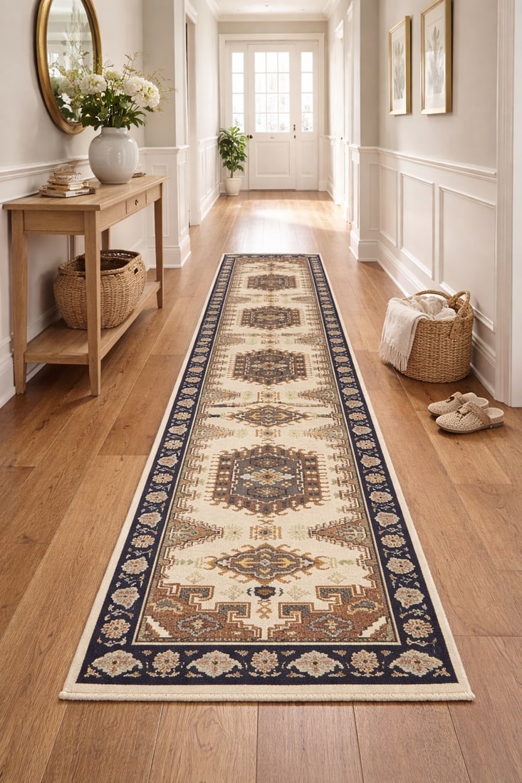 Cream Tribal 3X12 Indo-Viss Oriental Runner Oriental Rug - 2