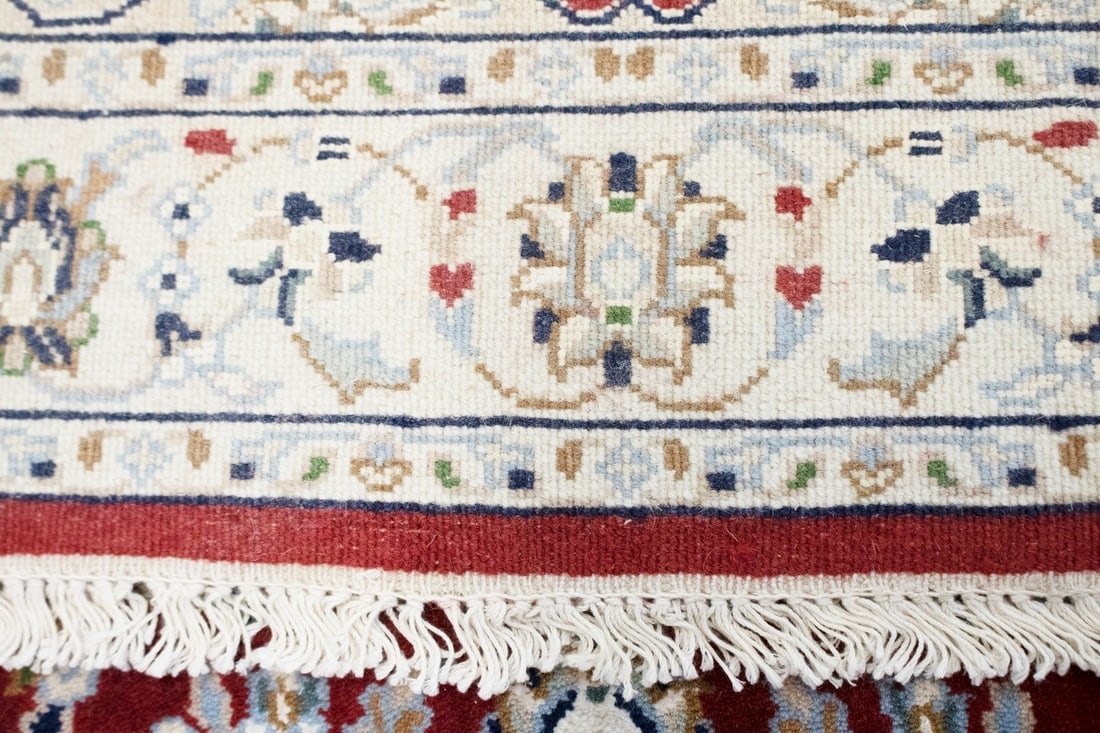 Red Floral 2'7X12'5 Indo-Nain Oriental Runner Rug - 15