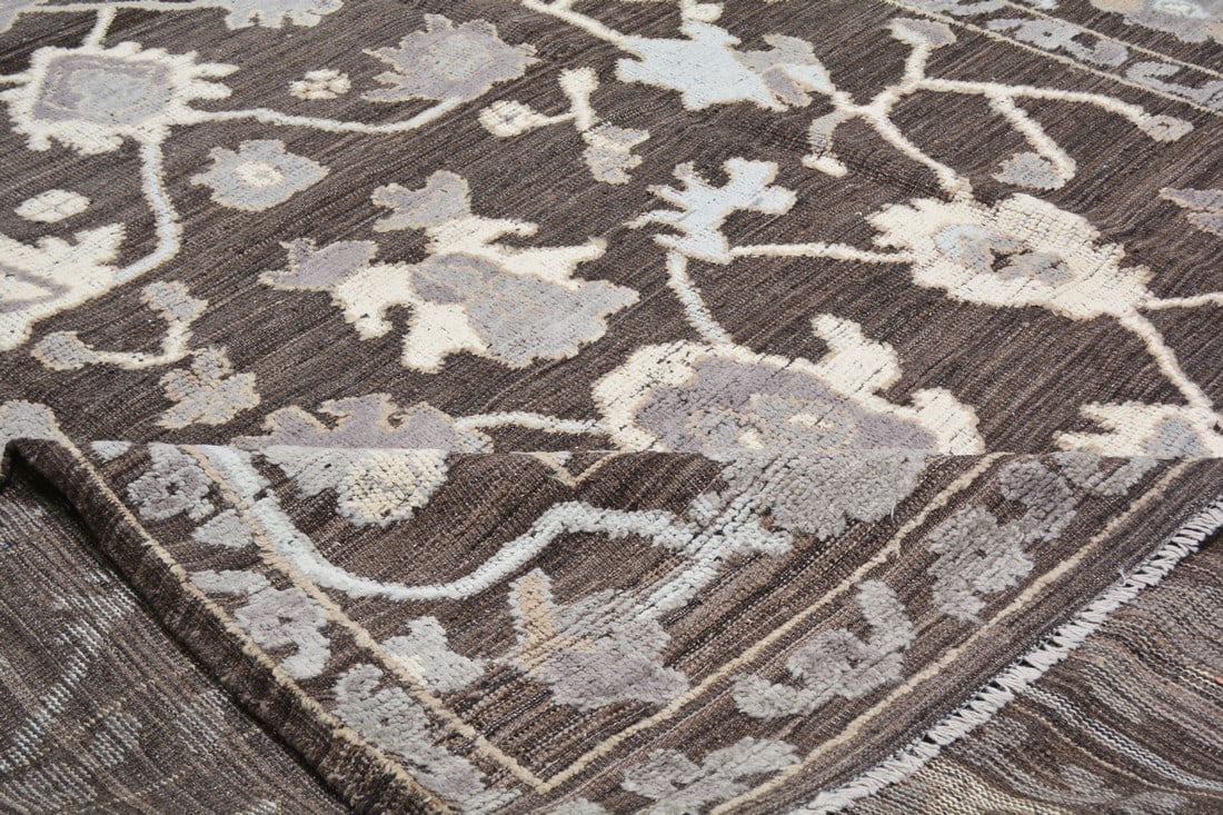 HAND KNOTTED WOOL OUSHAK RUG - 6