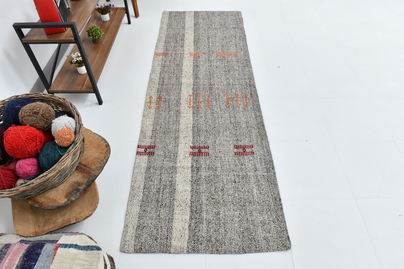 2'7'' x 7'11'' Turkish Flatweave Kilim Rug - 60643 - 8