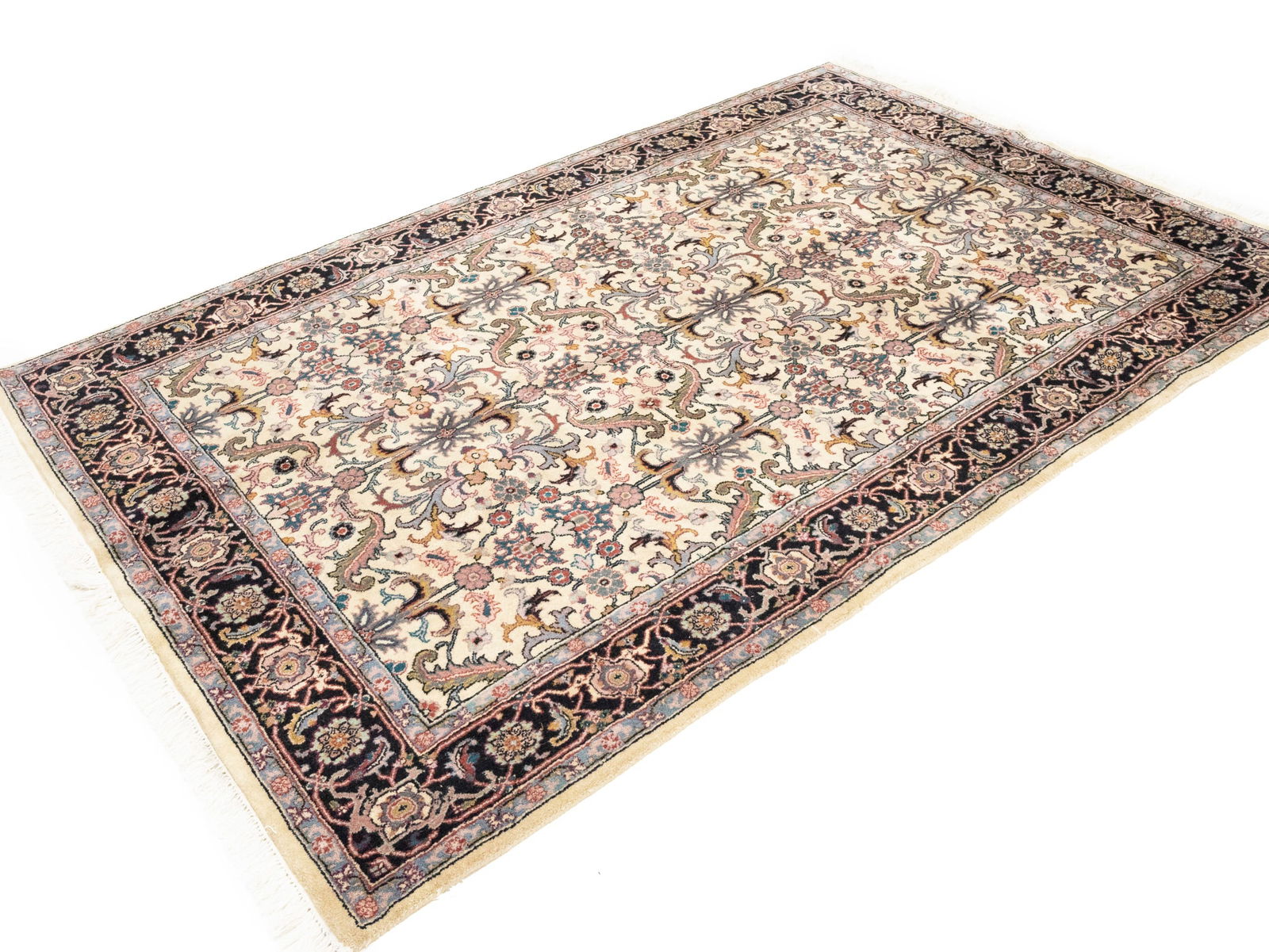 Red Floral 5'8X8'7 Indo-Kashan Oriental Rug - 4