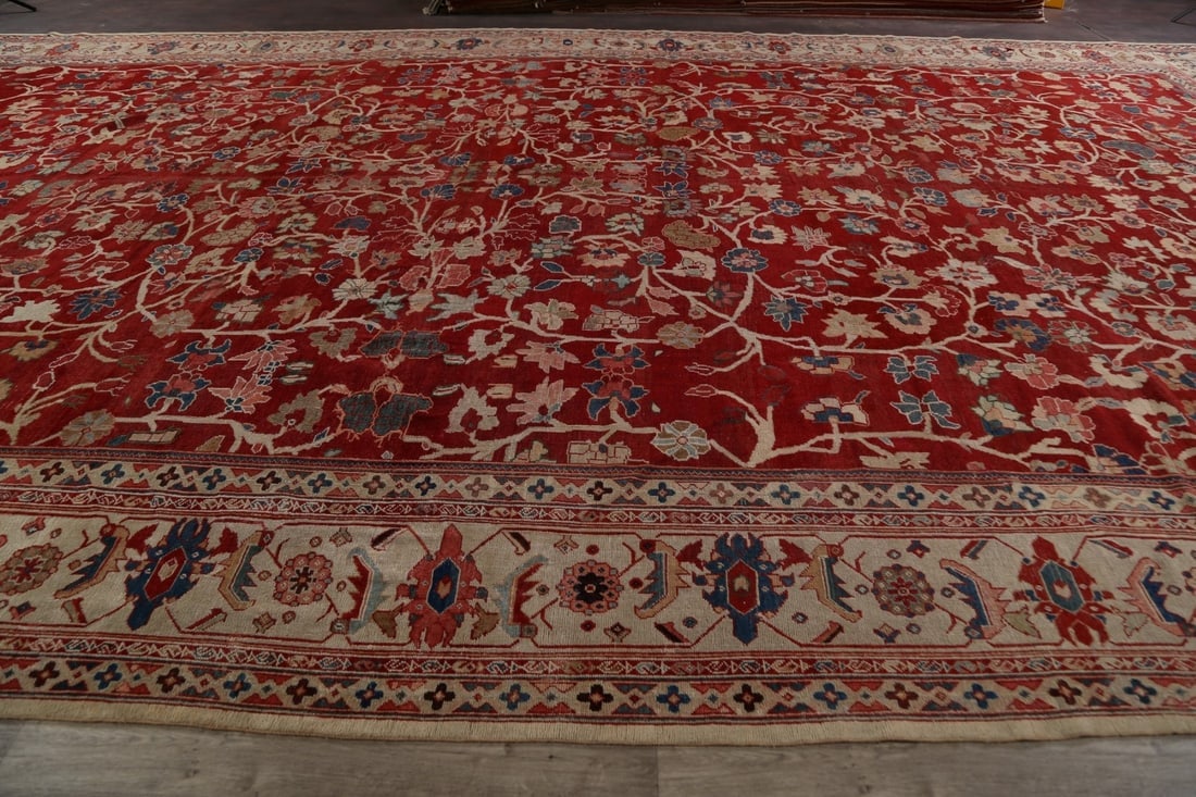 Classic Sultanabad Palace Persian Rug with Rich Colors and Delicate Details 14x24 - 13