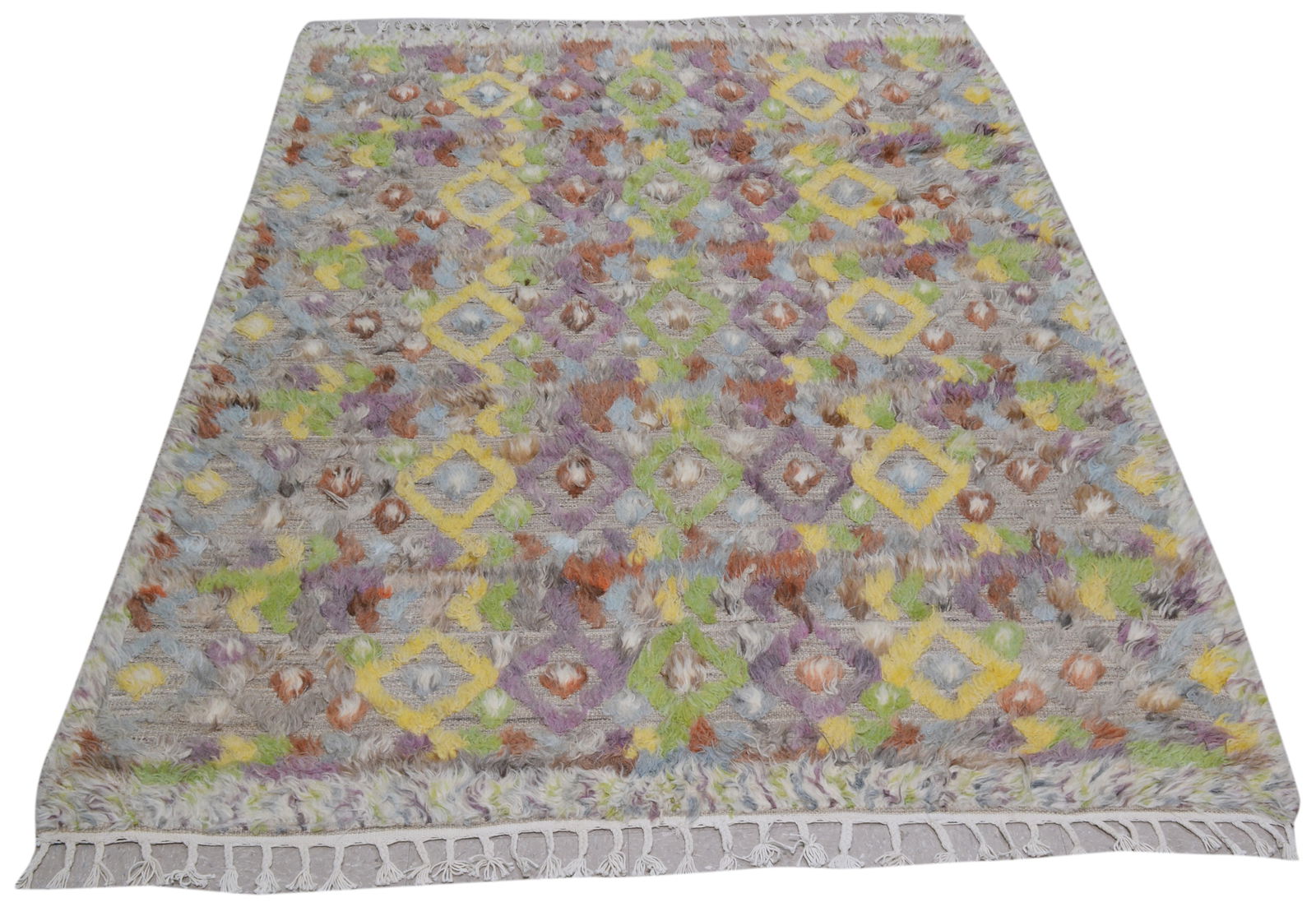 HAND KNOTTED WOOL MOROCCAN RUG - 2