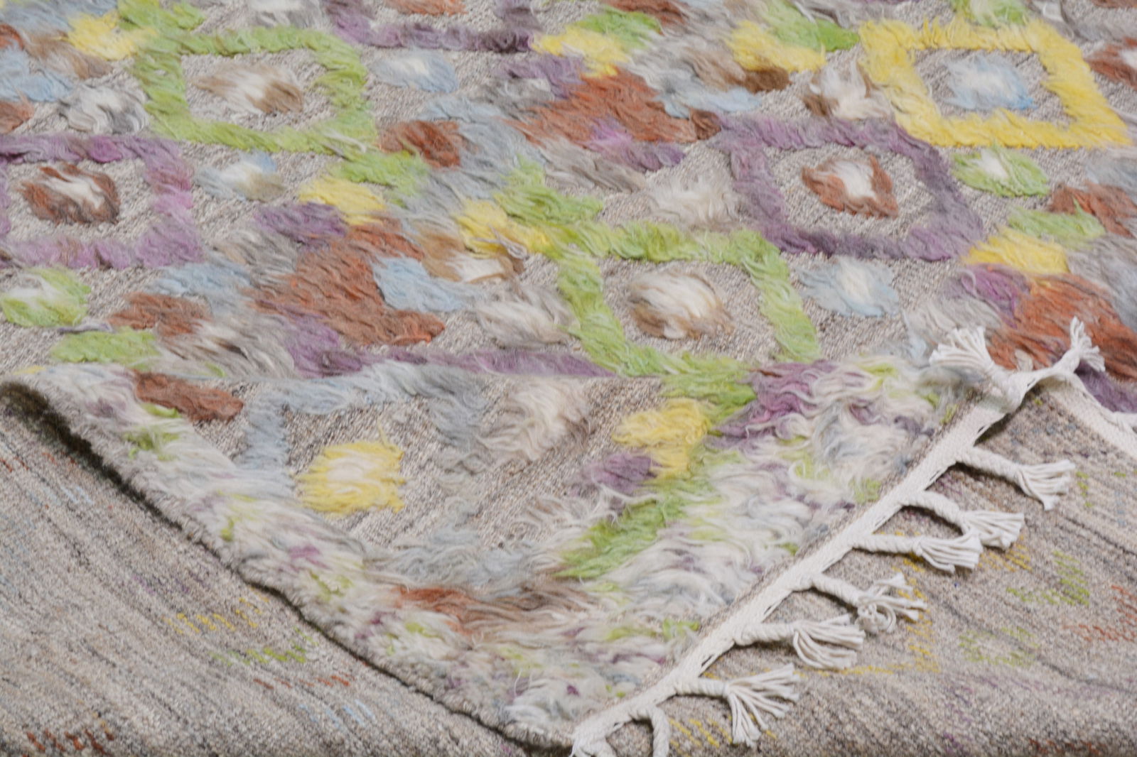 HAND KNOTTED WOOL MOROCCAN RUG - 6