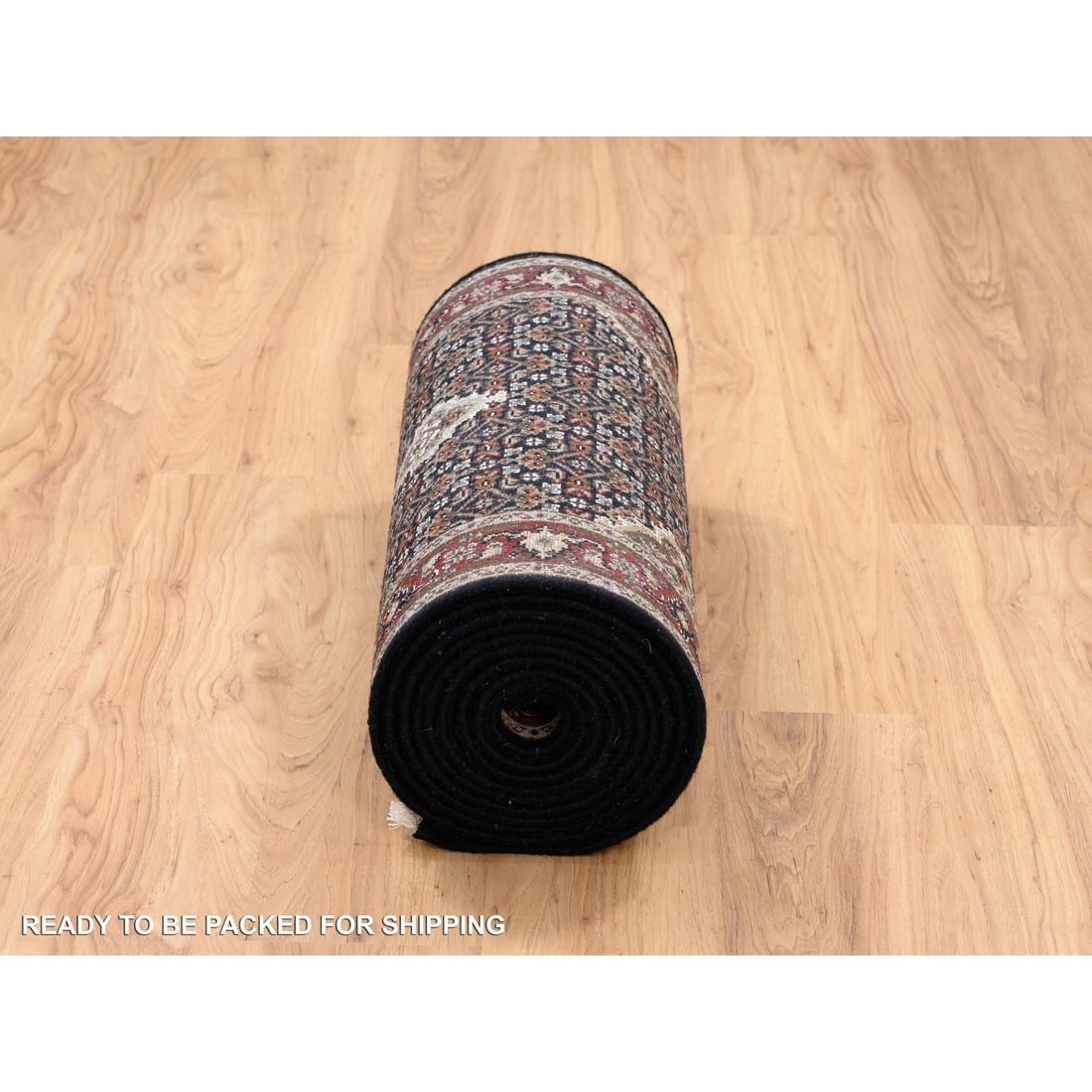 Rich Black Tabriz Mahi, Hand Knotted, Wool XL Runner Rug - 6