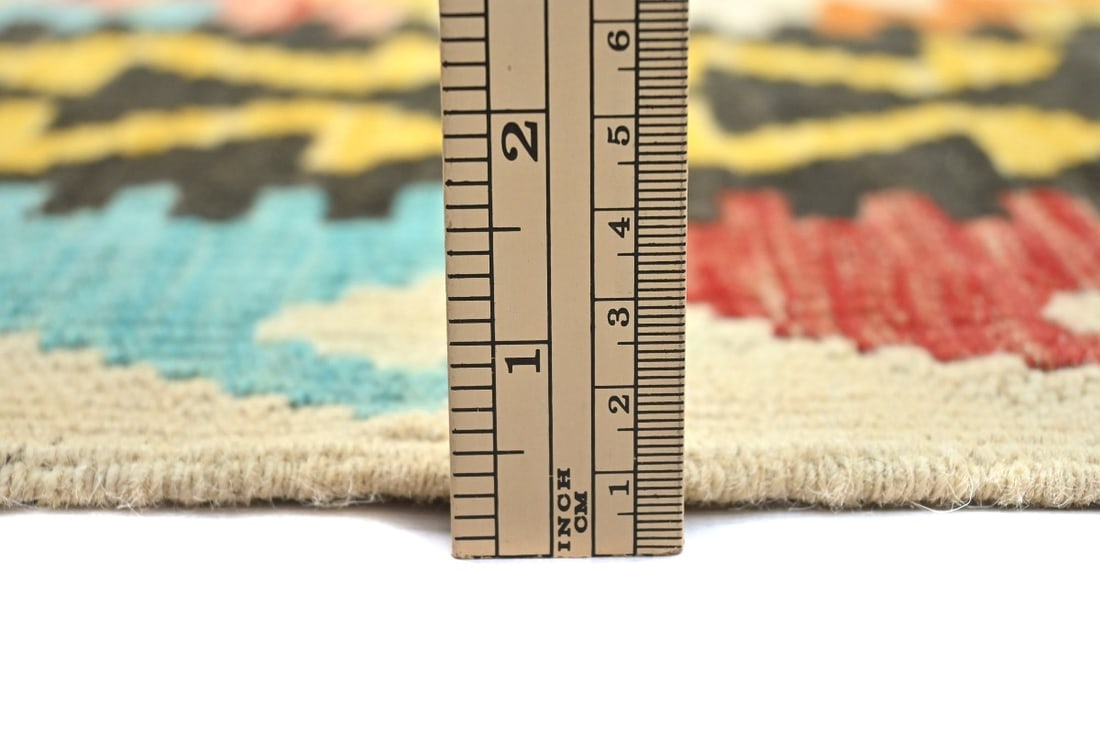 Multicolored Geometric Reversible 3X5 Kilim Oriental Rug - 9