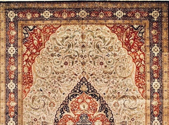 Hand-Knotted IndoPersian Ivory Wool Grand Oriental Rug Carpet 11'11" x 17'5" - 4