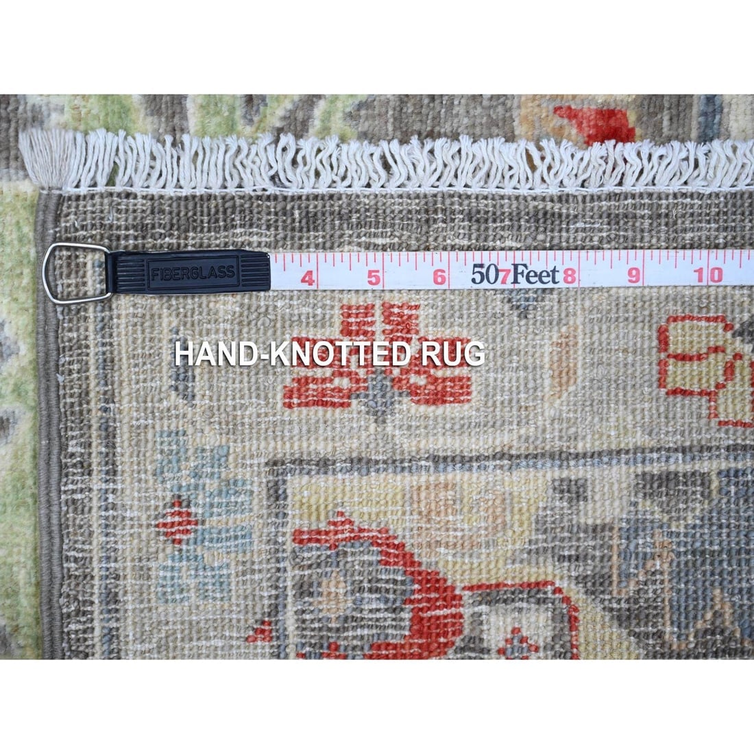 Mist Black Wool Aryana North West Zoroastrian Hand Knotted Runner Rug - 6