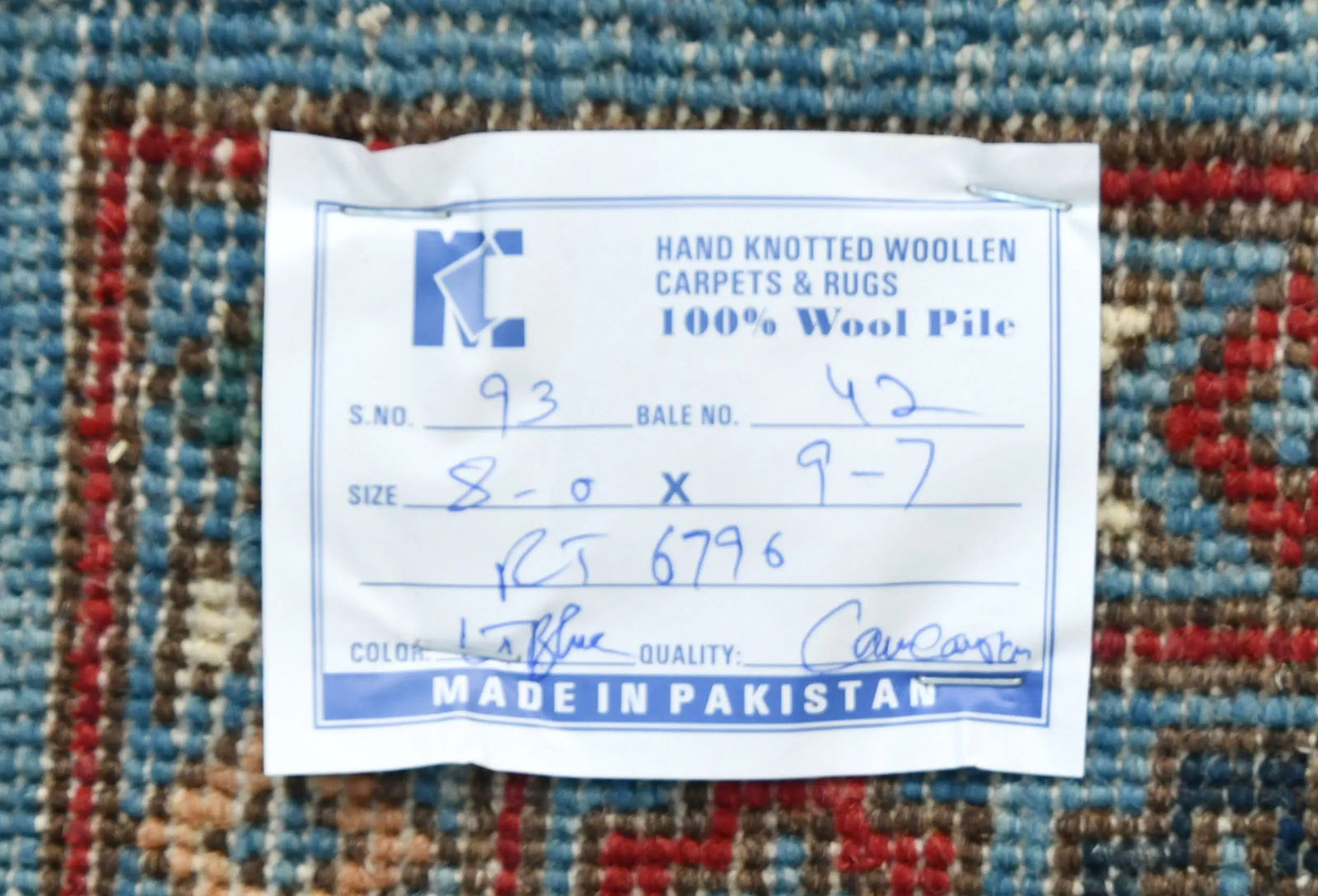 Blue Tribal Geometric 8X10 Turkoman Pakistan Rug - 13