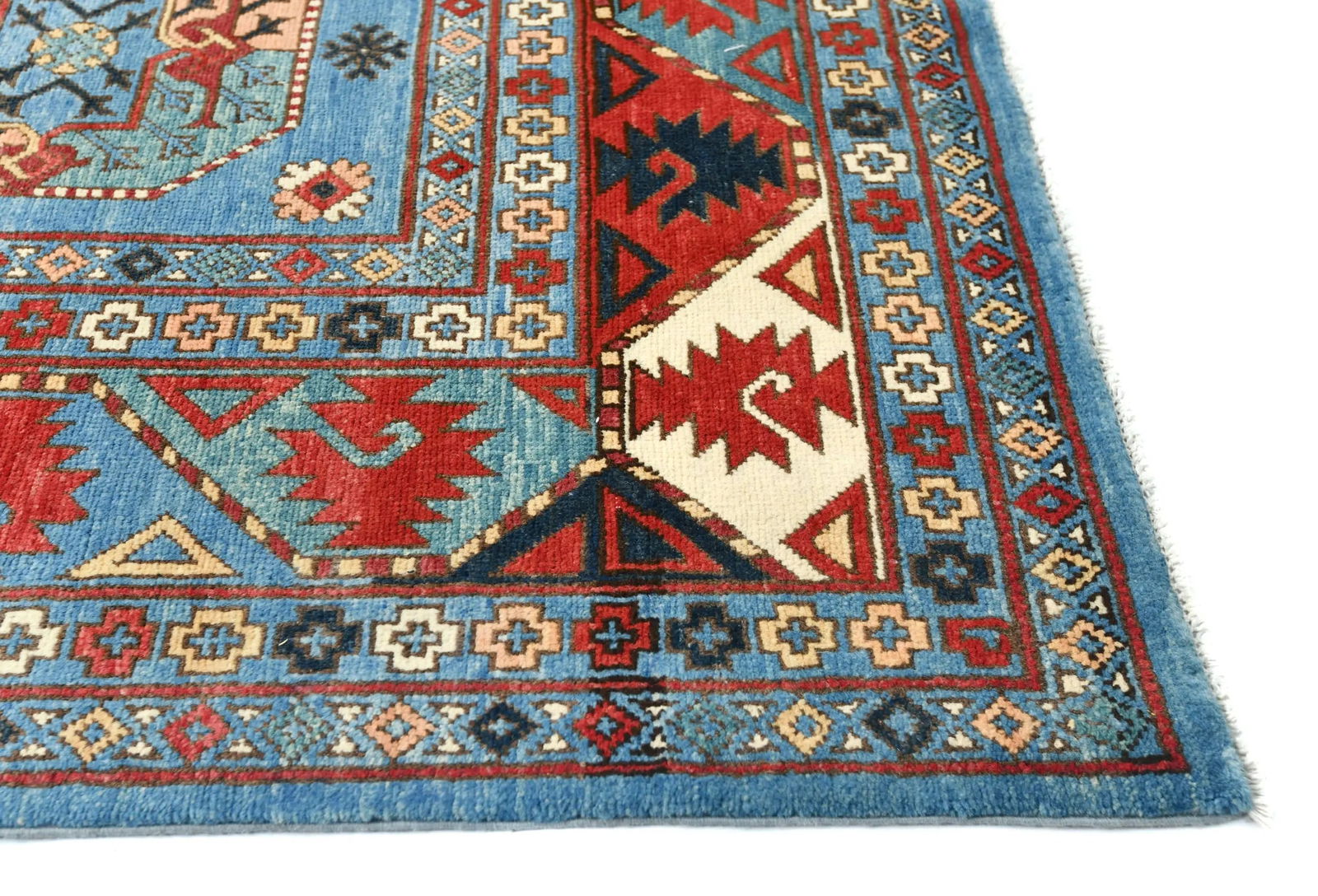 Blue Tribal Geometric 8X10 Turkoman Pakistan Rug - 8