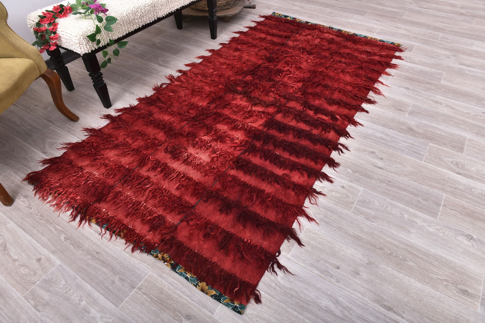 4'0'' x 8'0'' Tulu Filikli Kilim Rug - 241852 - 2