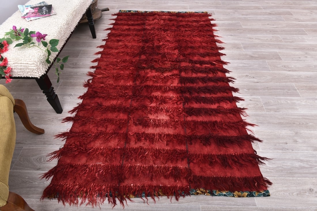 4'0'' x 8'0'' Tulu Filikli Kilim Rug - 241852 - 3