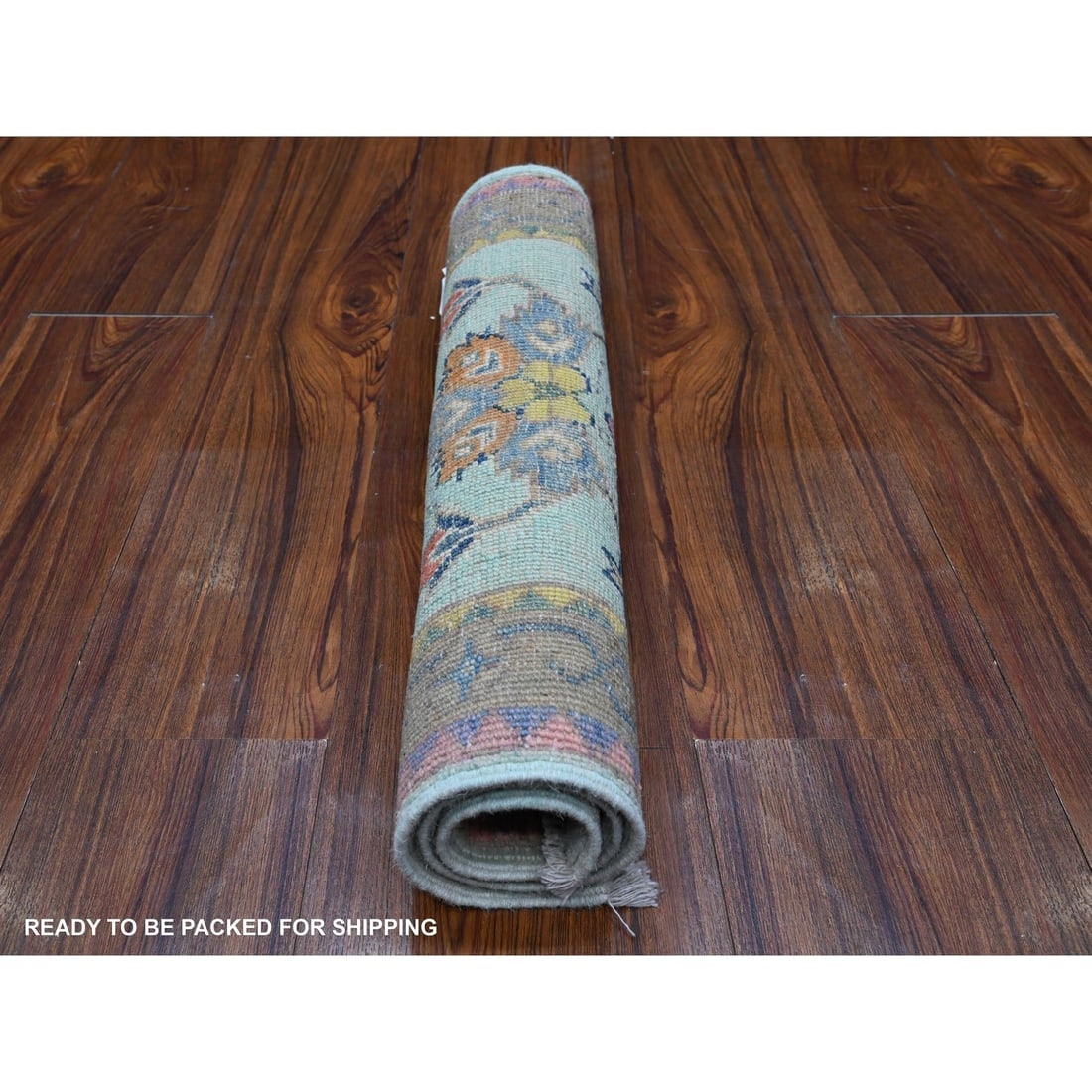 Non Photo Blue Hand Knotted Fusion Kazak Wool Mat Oriental Rug - 4