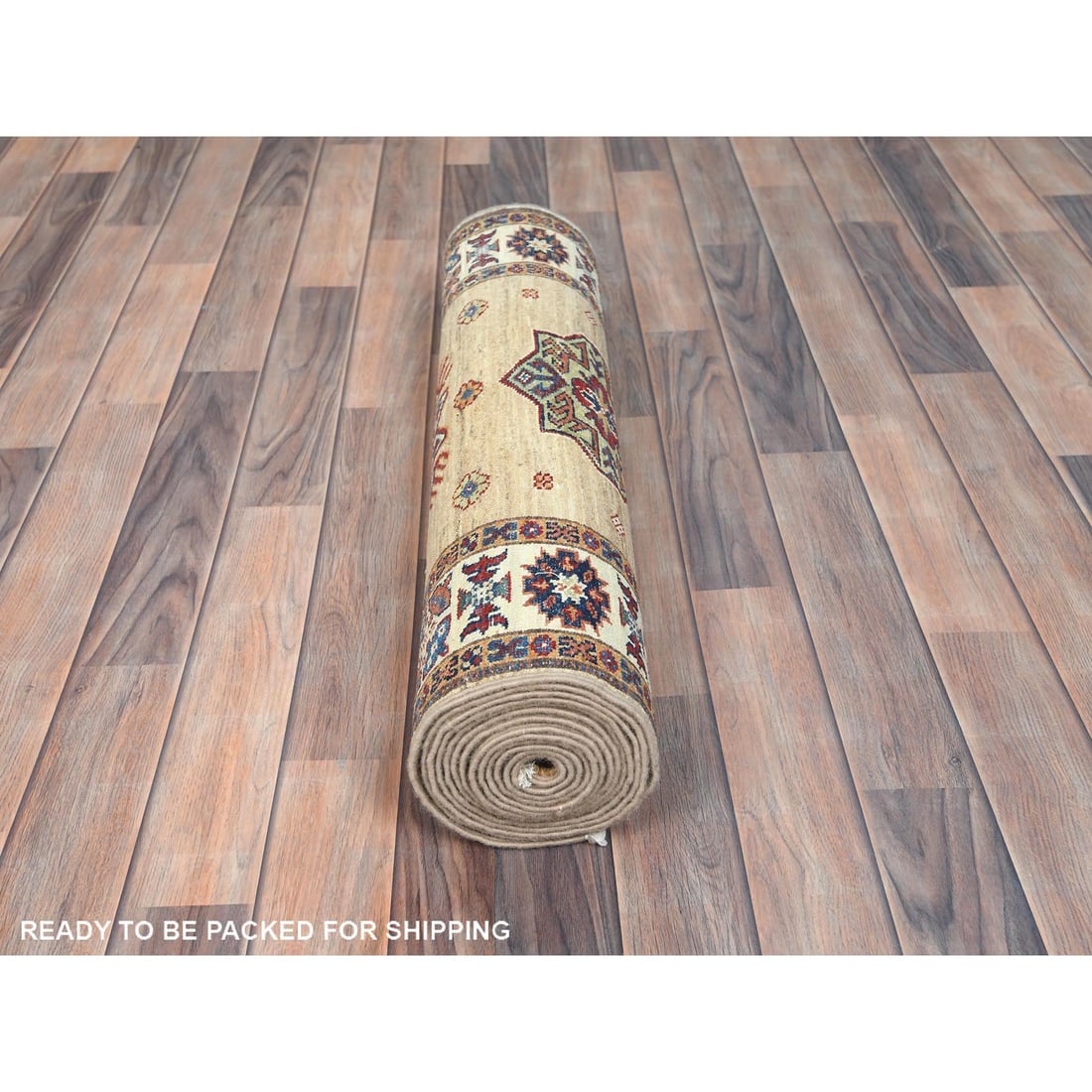 Chamomile, Afghan Super Kazak Wool Hand Knotted Oriental Rug - 5