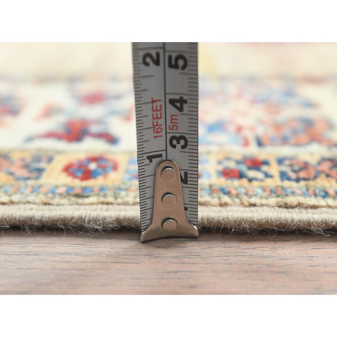 Chamomile, Afghan Super Kazak Wool Hand Knotted Oriental Rug - 6