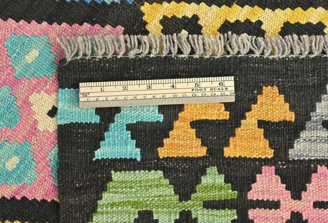 Multicolored Geometric Reversible 4x6 Kilim Oriental Rug - 11