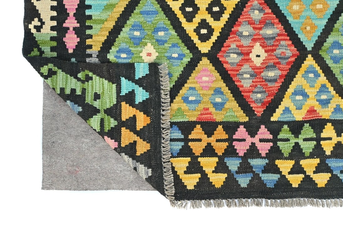Multicolored Geometric Reversible 4x6 Kilim Oriental Rug - 12
